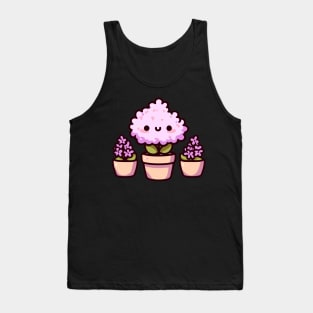 Cute Hyacinth Flower Bloom in a Pot | Kawaii Potted House Plant | Kawaii Floral Tank Top
